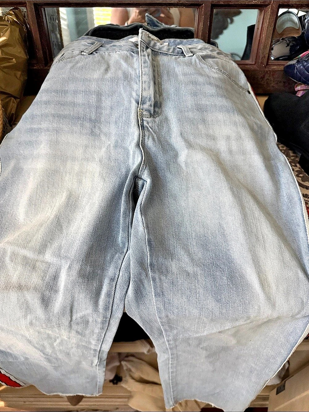 a loves a Color Block Straight Leg Jeans Waist 30